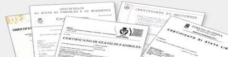 CERTIFICATI ANAGRAFICI GRATUITI